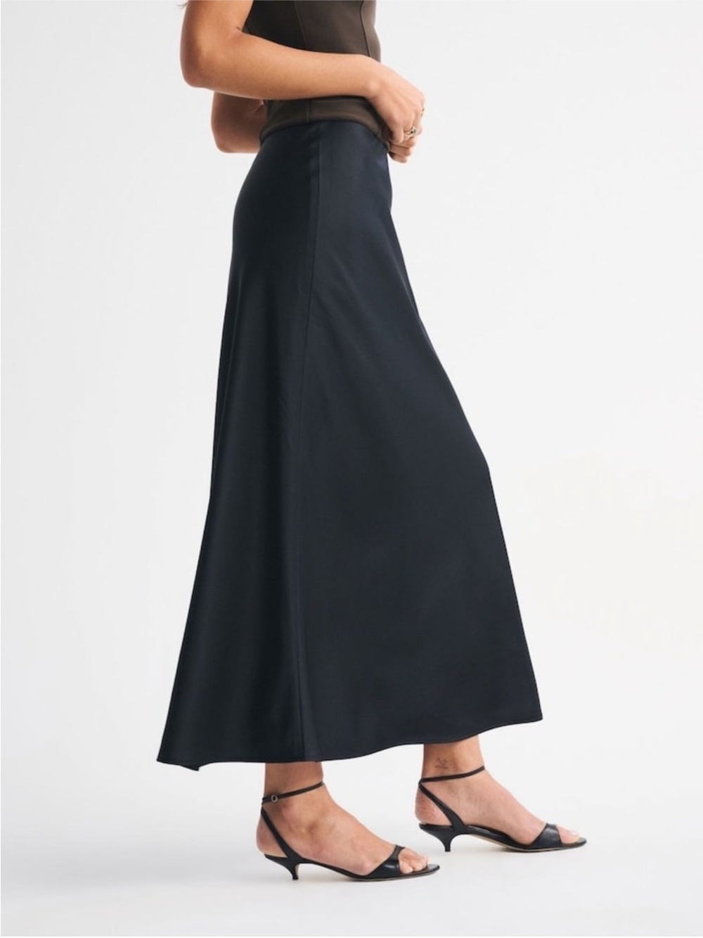 Abercrombie & Fitch Black Maxi Skirt Large NWT $70 MSRP Lined